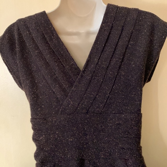 Banana Republic wool/silk blend brown tweed knit dress size 2 - Picture 8 of 10